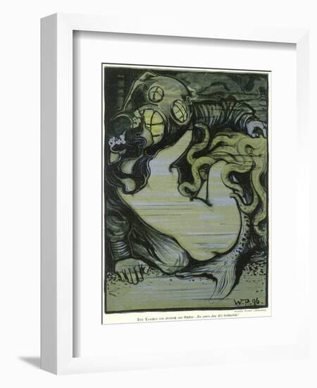 When Diver Meets Mermaid, Even If Sparks Don't Fly, the Happy Couple Certainly Make Waves-null-Framed Photographic Print