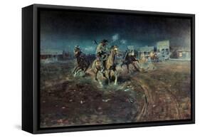 When Guns Speak-Charles Marion Russell-Framed Stretched Canvas