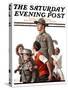 "When Johnny Comes Marching Home" Saturday Evening Post Cover, February 22,1919-Norman Rockwell-Stretched Canvas