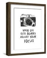 When Life Gets Blurry-Peach & Gold-Framed Art Print