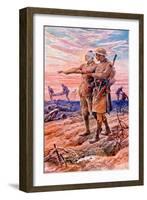 When Night Sets in the Sun Is Down' - British Wwi Postcard Published on Behalf of the National…-Richard Caton Woodville II-Framed Giclee Print