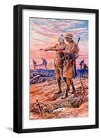 When Night Sets in the Sun Is Down' - British Wwi Postcard Published on Behalf of the National…-Richard Caton Woodville II-Framed Giclee Print