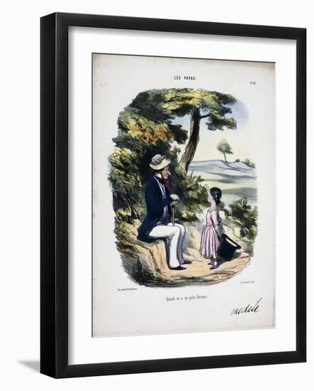 When One Has a Clownish Father, 1848-Honore Daumier-Framed Giclee Print