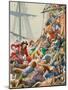 When Pirates Sailed the Seas, Blackbeard and His Pirates Attack-Peter Jackson-Mounted Giclee Print