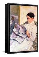 When Reading of Figaro-Mary Cassatt-Framed Stretched Canvas