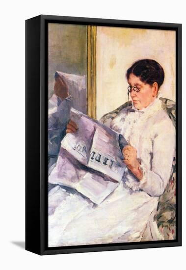 When Reading of Figaro-Mary Cassatt-Framed Stretched Canvas