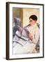 When Reading of Figaro-Mary Cassatt-Framed Art Print