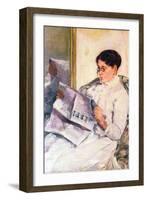 When Reading of Figaro-Mary Cassatt-Framed Art Print