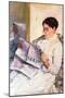 When Reading of Figaro-Mary Cassatt-Mounted Art Print