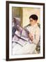 When Reading of Figaro-Mary Cassatt-Framed Art Print