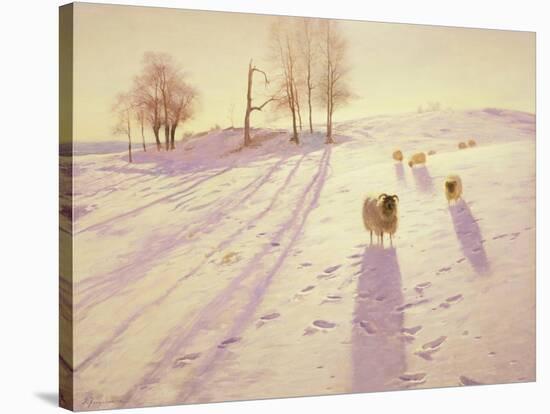 When Snow the Pasture Sheets-Joseph Farquharson-Stretched Canvas