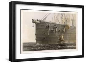 When the Cable Breaks in Mid- Ocean a Buoy is Launched from the "Great Eastern" to Mark the Spot-Robert Dudley-Framed Art Print