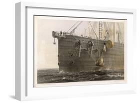 When the Cable Breaks in Mid- Ocean a Buoy is Launched from the "Great Eastern" to Mark the Spot-Robert Dudley-Framed Art Print