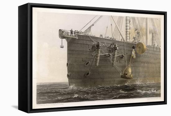 When the Cable Breaks in Mid- Ocean a Buoy is Launched from the "Great Eastern" to Mark the Spot-Robert Dudley-Framed Stretched Canvas