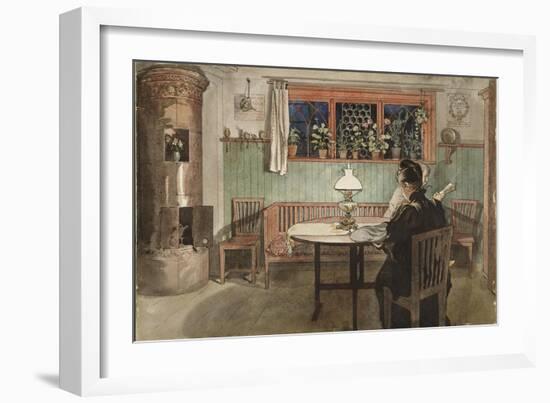 When the Children have Gone to Bed, from 'A Home' series, c.1895-Carl Larsson-Framed Giclee Print