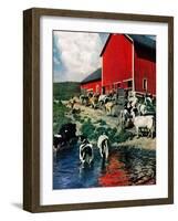 "When the Cows Come Home,"August 1, 1948-J. Julius Fanta-Framed Giclee Print