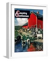 "When the Cows Come Home," Country Gentleman Cover, August 1, 1948-J. Julius Fanta-Framed Giclee Print