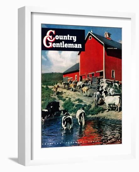 "When the Cows Come Home," Country Gentleman Cover, August 1, 1948-J. Julius Fanta-Framed Giclee Print