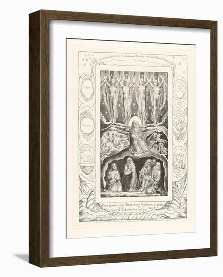 When the Morning Stars Sang Together, and All the Sons of God Shouted for Joy, 1825-William Blake-Framed Giclee Print