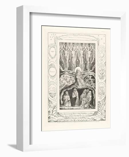 When the Morning Stars Sang Together, and All the Sons of God Shouted for Joy, 1825-William Blake-Framed Giclee Print