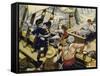 When the Pirate Ship Was Attacked-Alberto Salinas-Framed Stretched Canvas