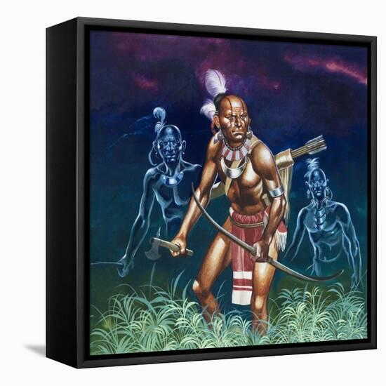 When the Red Man Rode: The Cherokee-Ron Embleton-Framed Stretched Canvas