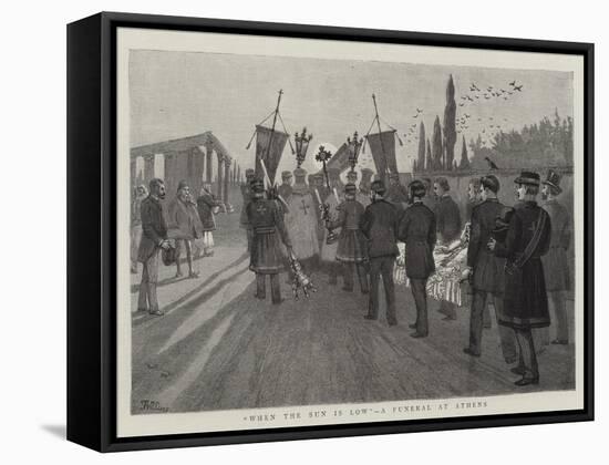 When the Sun Is Low, a Funeral at Athens-Frederic Villiers-Framed Stretched Canvas