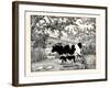 When They Went Scampering By, the Cow Just Stared at Them-Luxor Price-Framed Art Print