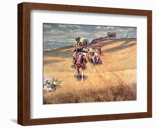 When Wagon Trails Were Dim-Charles Marion Russell-Framed Giclee Print