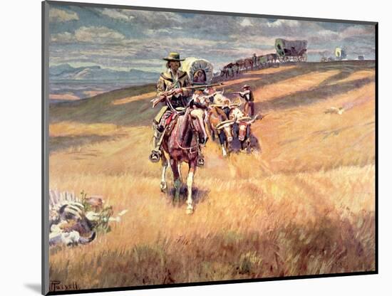 When Wagon Trails Were Dim-Charles Marion Russell-Mounted Giclee Print