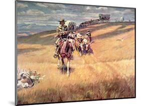 When Wagon Trails Were Dim-Charles Marion Russell-Mounted Giclee Print