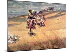 When Wagon Trails Were Dim-Charles Marion Russell-Mounted Giclee Print