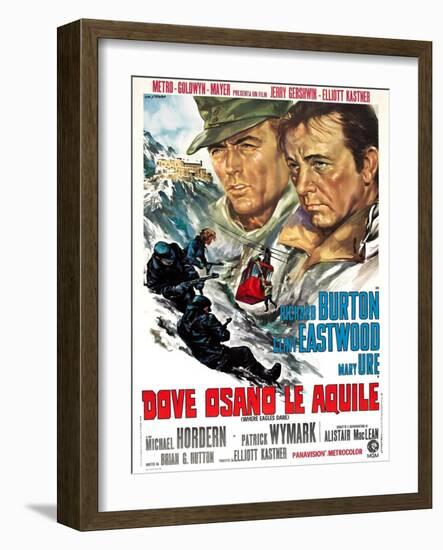 Where Eagles Dare, (AKA Dove Osano Le Aquile), from Left: Clint Eastwood, Richard Burton, 1968-null-Framed Art Print