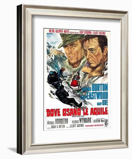 Where Eagles Dare, (AKA Dove Osano Le Aquile), from Left: Clint Eastwood, Richard Burton, 1968-null-Framed Art Print