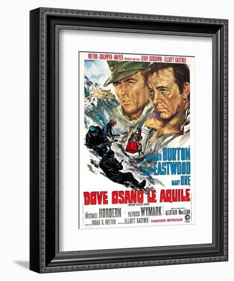 Where Eagles Dare, (AKA Dove Osano Le Aquile), from Left: Clint Eastwood, Richard Burton, 1968-null-Framed Art Print