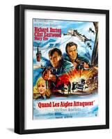 Where Eagles Dare, from Left, Mary Ure, Richard Burton, Clint Eastwood, 1968-null-Framed Art Print