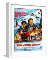 Where Eagles Dare, from Left, Mary Ure, Richard Burton, Clint Eastwood, 1968-null-Framed Art Print