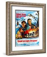 Where Eagles Dare, from Left, Mary Ure, Richard Burton, Clint Eastwood, 1968-null-Framed Art Print