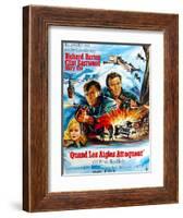 Where Eagles Dare, from Left, Mary Ure, Richard Burton, Clint Eastwood, 1968-null-Framed Art Print