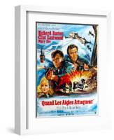 Where Eagles Dare, from Left, Mary Ure, Richard Burton, Clint Eastwood, 1968-null-Framed Art Print