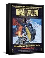 Where Eagles Dare, Top L-R: Richard Burton, Clint Eastwood, Mary Ure on Poster Art, 1968-null-Framed Stretched Canvas