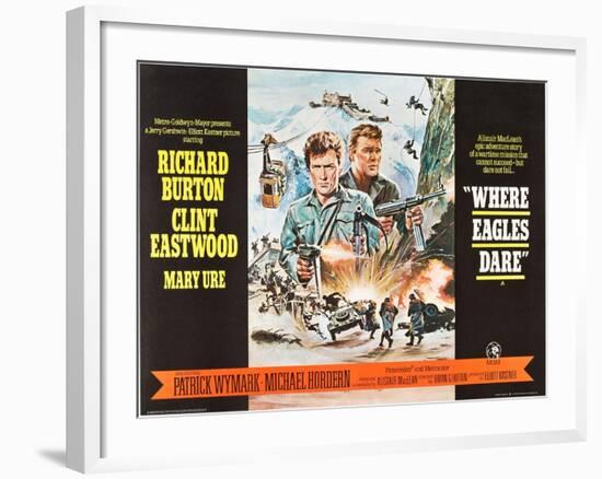 Where Eagles Dare, UK Movie Poster, 1968-null-Framed Art Print