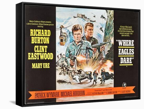 Where Eagles Dare, UK Movie Poster, 1968-null-Framed Stretched Canvas