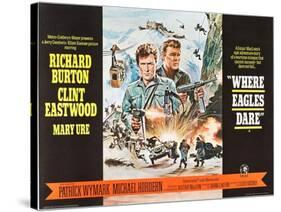 Where Eagles Dare, UK Movie Poster, 1968-null-Stretched Canvas