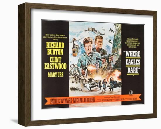 Where Eagles Dare, UK Movie Poster, 1968-null-Framed Art Print