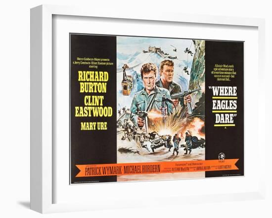 Where Eagles Dare, UK Movie Poster, 1968-null-Framed Art Print