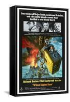 Where Eagles Dare, US poster, Richard Burton, Clint Eastwood, Mary Ure, 1968-null-Framed Stretched Canvas