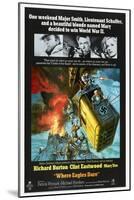 Where Eagles Dare, US poster, Richard Burton, Clint Eastwood, Mary Ure, 1968-null-Mounted Premium Giclee Print