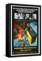 Where Eagles Dare, US poster, Richard Burton, Clint Eastwood, Mary Ure, 1968-null-Framed Stretched Canvas