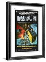 Where Eagles Dare, US poster, Richard Burton, Clint Eastwood, Mary Ure, 1968-null-Framed Art Print